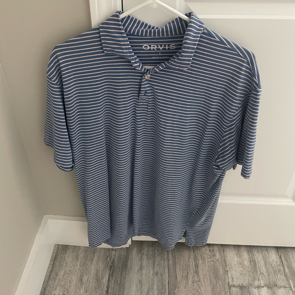 Men’s Orvis Blue and Pink Polo